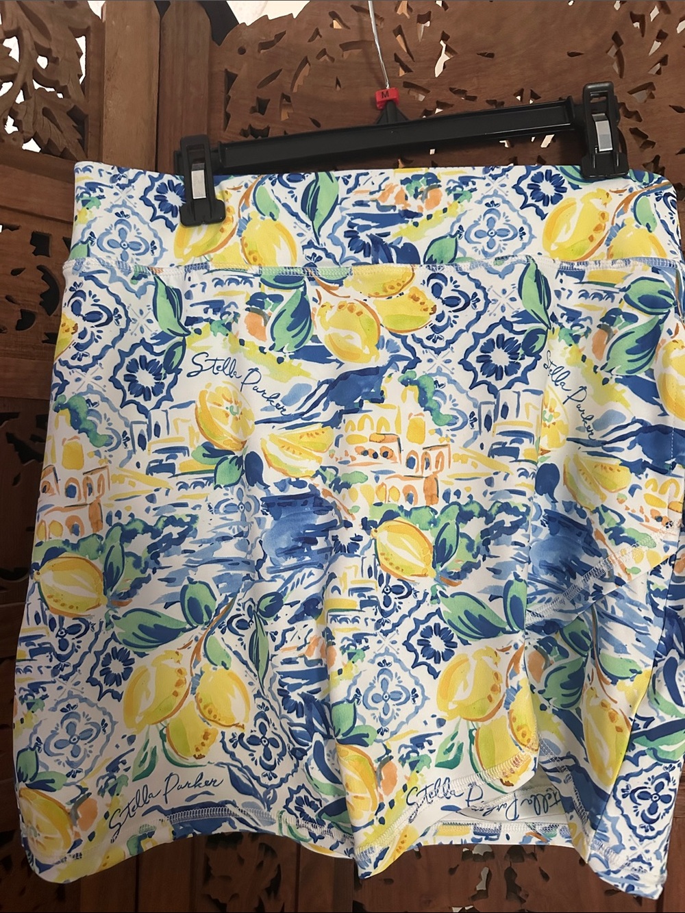Stella Parker Lemon Tile Print Skort - Yellow & Blue upf 50